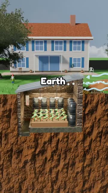 Frame from our how-it's-built short: an underground greenhouse, cut open